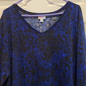 LuLaRoe Elizabeth Sweater - 2XL - NWT - Navy Blue Leopard Print 🐆
